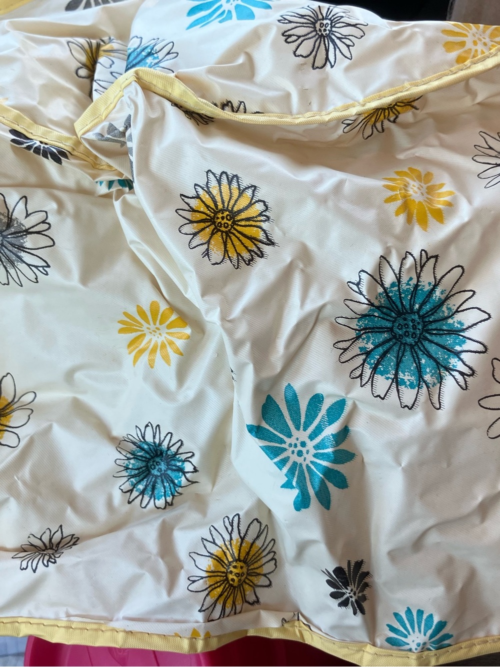 vintage toaster cover 4 Slice MCM Starburst Flowers Teal Beige Yellow